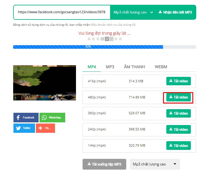 Tải video facebook bằng Ytop1.com