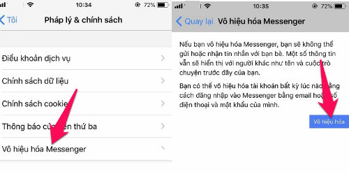 bạn chỉ cần bấm vào Vô hiệu hóa để kết thúc