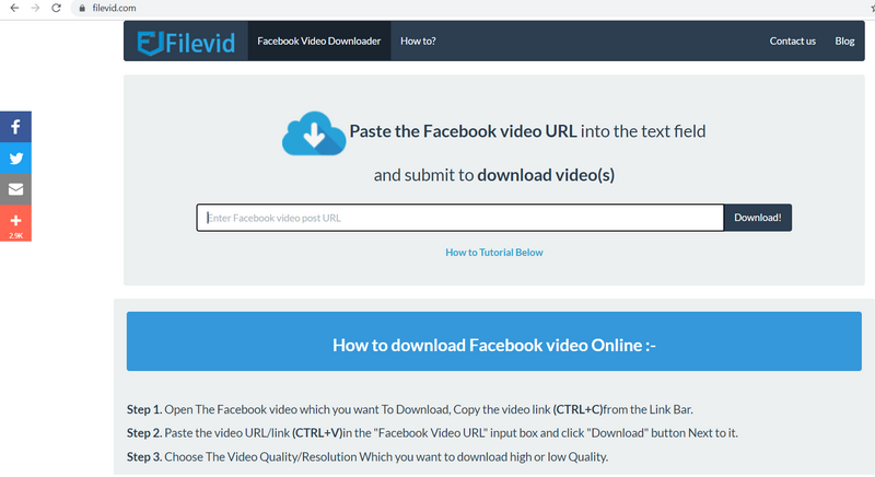 Sử dụng website fbdown.net
