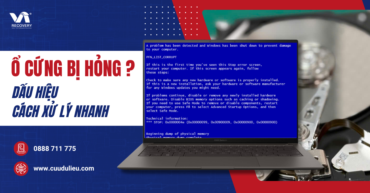 Ổ cứng bị hỏng