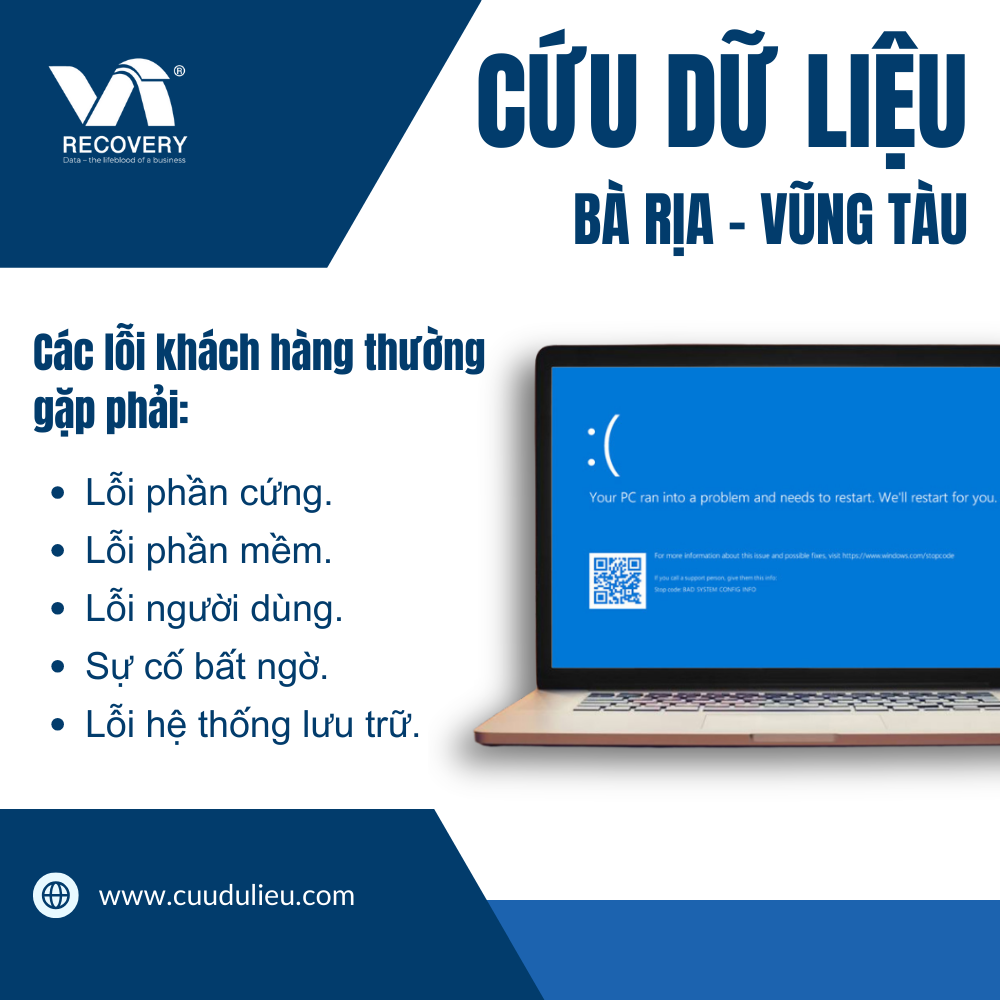 Các lỗi thường gây mất dữ liệu tại Bà rịa - Vũng tàu