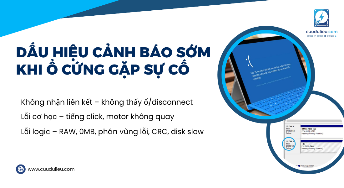 Dấu hiệu cảnh báo sớm khi ổ cứng gặp sự cố