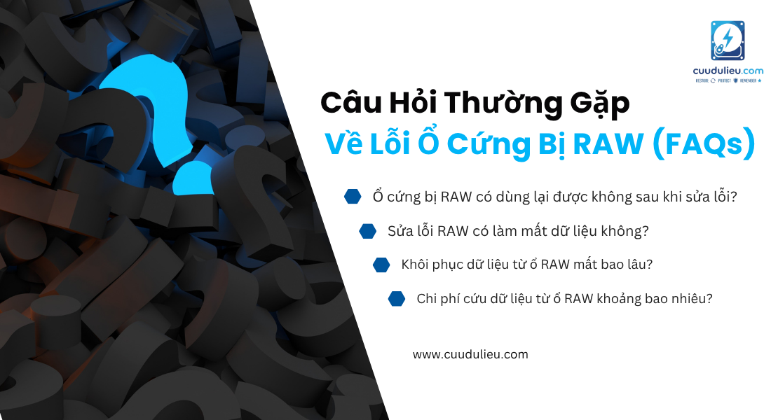 Câu hỏi thường gặp (FAQ) về lỗi ổ cứng bị RAW