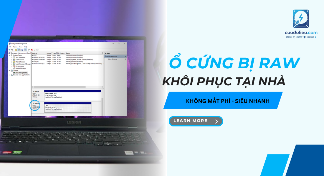 Ổ Cứng Bị RAW? Khôi Phục Dữ Liệu Tại Nhà, Không Mất Phí, Siêu Nhanh