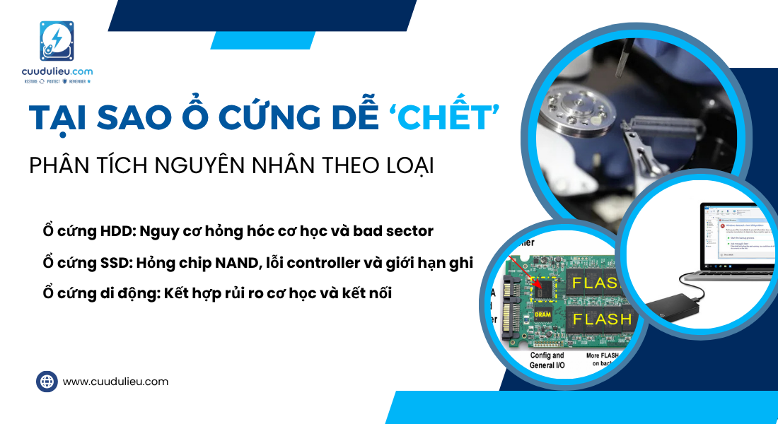 Tại sao ổ cứng dễ 'chết' – phân tích nguyên nhân theo loại