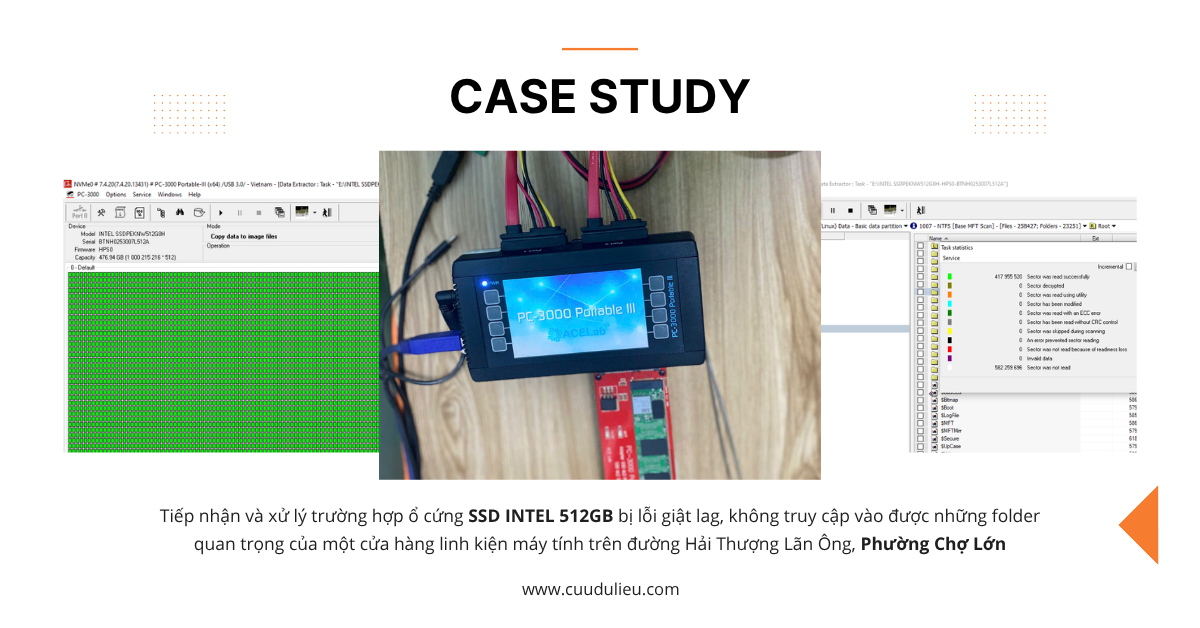 Case study: Tiệp nhận và xử lý trường hợp SSD INTEL 512GB bị lỗi firmware