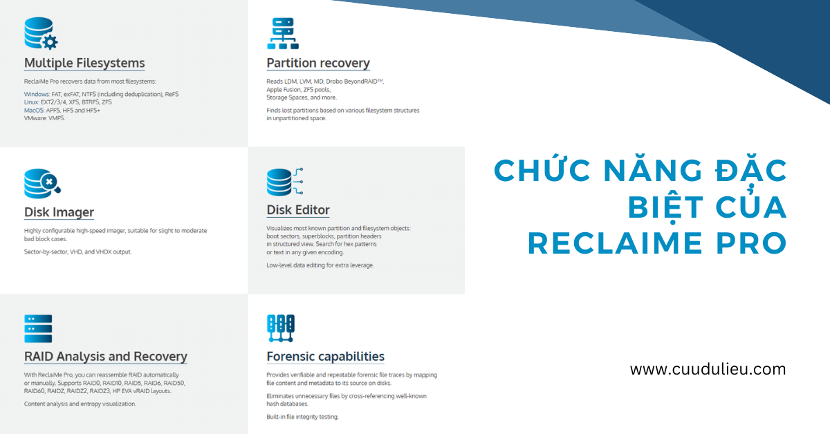 Chức năng đặc biệt của Reclaime Pro