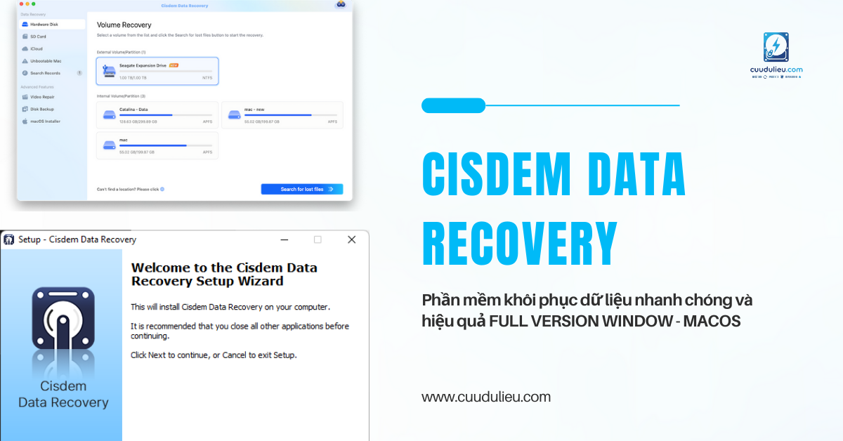 Cisdem Data Recovery phần mềm cứu dữ liệu Window và macOS
