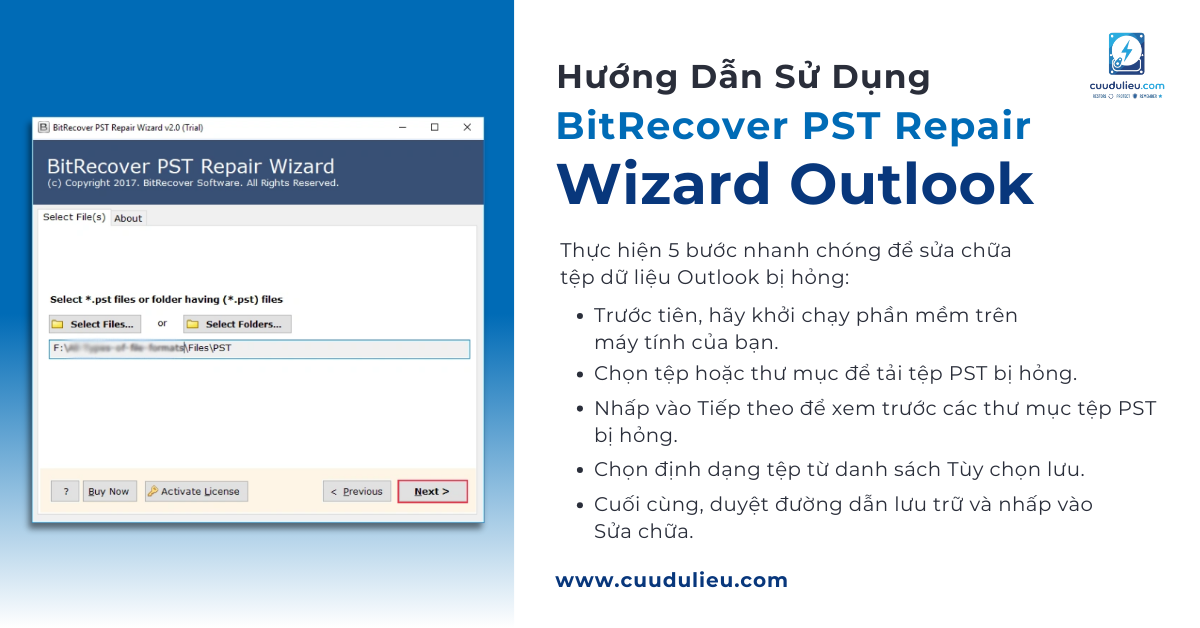 Hướng dẫn sử dụng Bitrecover PST Repair Wizard Outlook