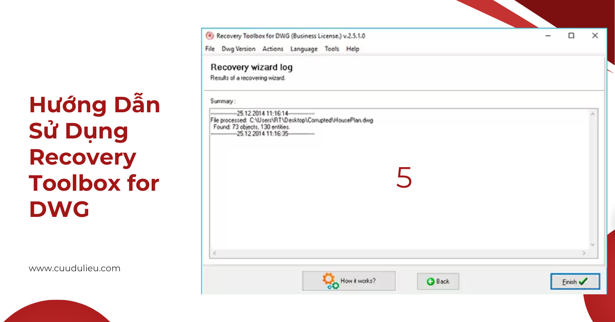 Hướng dẫn sử dụng Recovery Toolbox for DWG bước 5