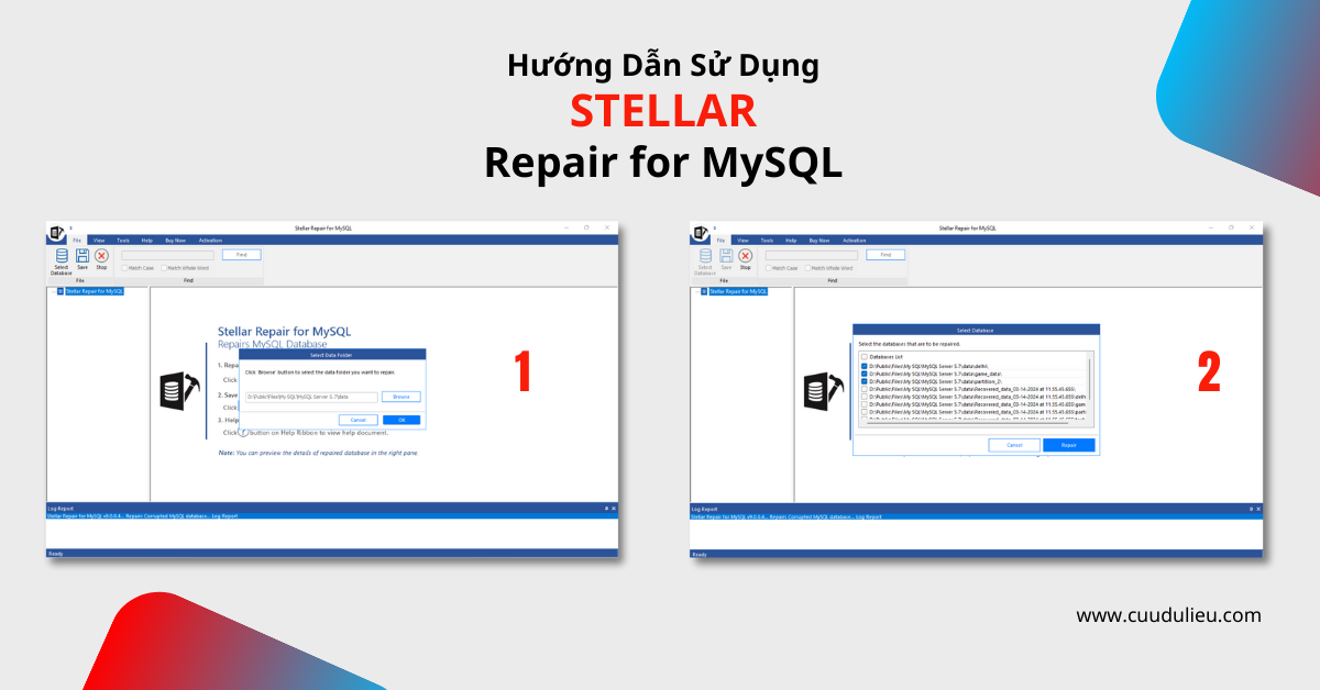 Hướng dẫn sữ dụng Stellar Repair for MySQL