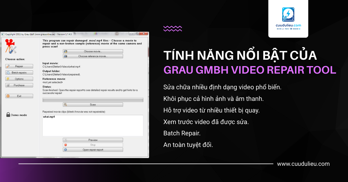 Tính năng nổi bật của GRAU GMBH VIDEO REPAIR TOOL