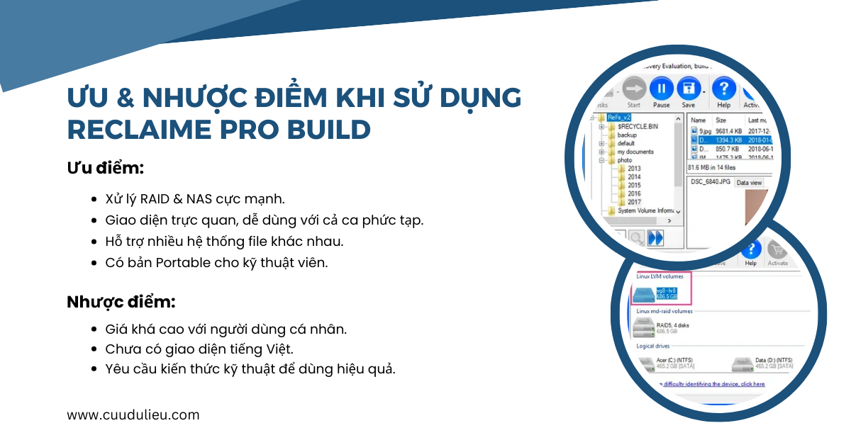 Ưu nhược điểm khi sử dụng Reclaime Pro