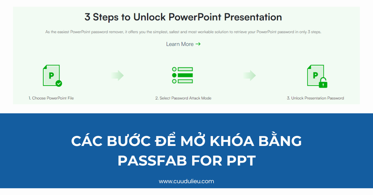 Các bước để mở khóa băng Passfab for PPT