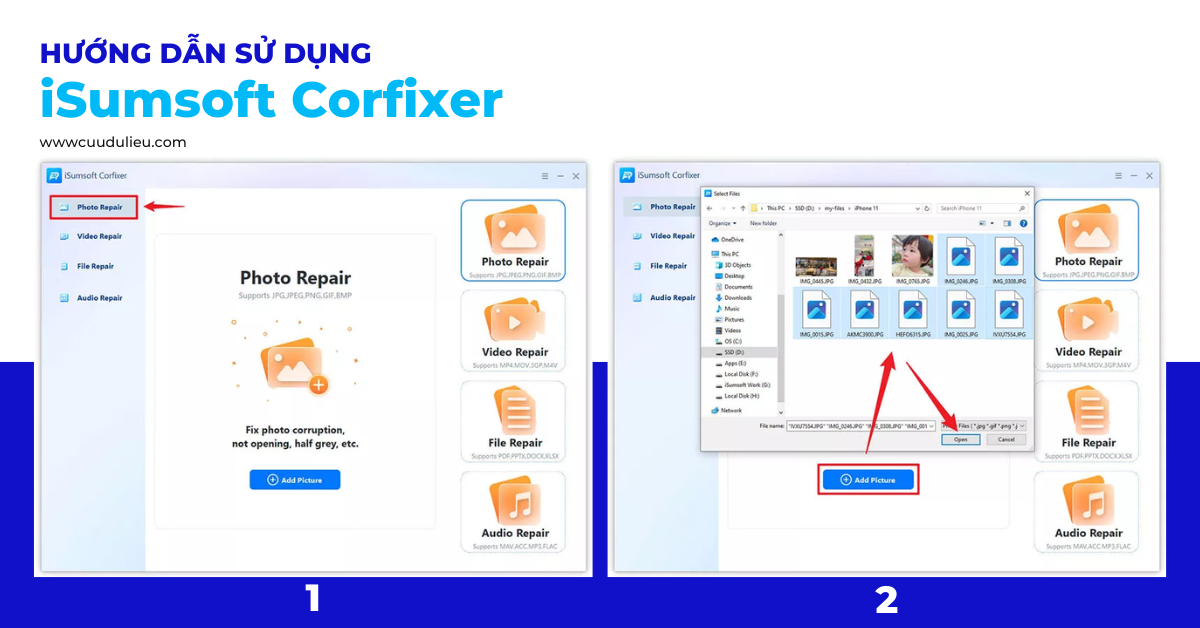 Hướng dẫn sử dụng iSumsoft Corfixer bước 1 và 2