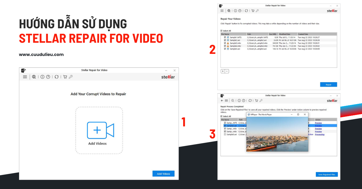 Hướng dẫn sử dụng Stellar Repair for Video