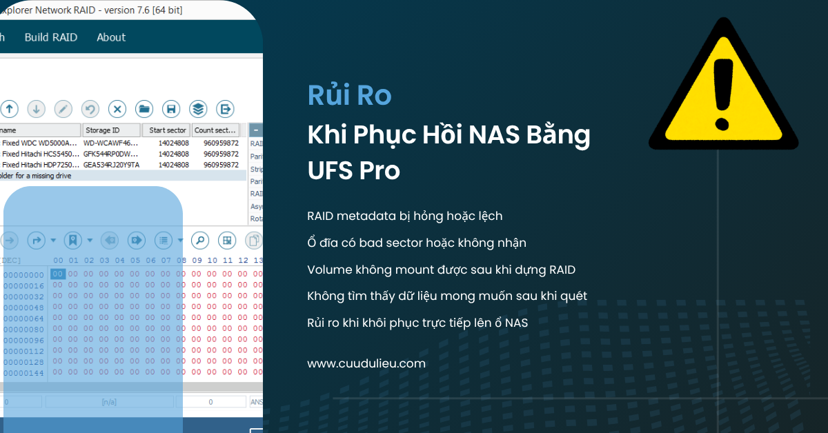 Rủi ro khi phục hồi nas bằng UFS Pro