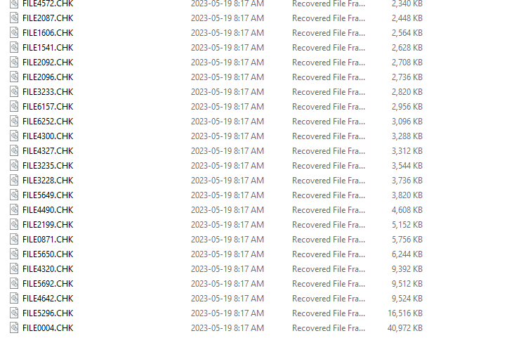 Thư mục FOUND.000 xuất hiện ở thư mục gốc của ổ đĩa sau khi CHKDSK chạy.